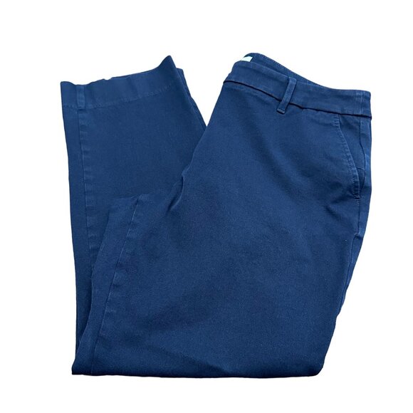 Talbots Pants Women 14 Petite Navy Blue Cropped Flat Front Ankle - Picture 14 of 15